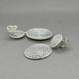 Estate David Yurman SS 0.38ctw Diamond Coil Cable Drop Earrings