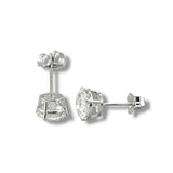 14K W Gold 2.00ctw F/VS1 Lab-Created Diamond Basket Set Earrings