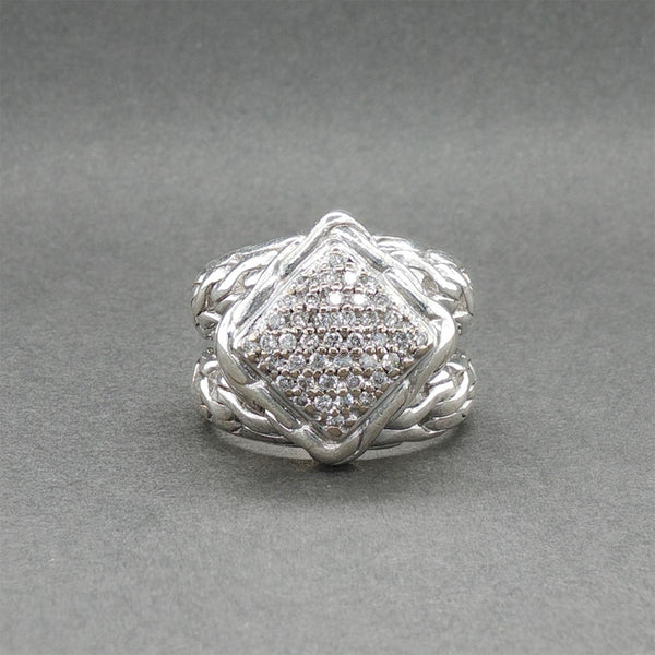 Estate John Hardy SS 18 Split Shank 0.27ctw Diamond Cable Ring