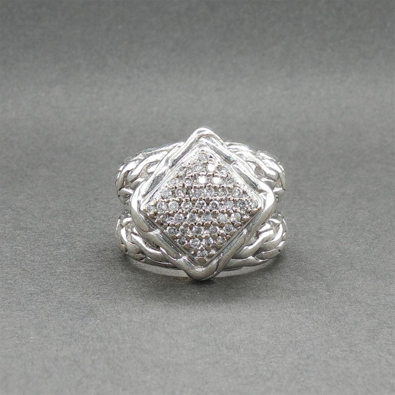 Estate John Hardy SS 18 Split Shank 0.27ctw Diamond Cable Ring