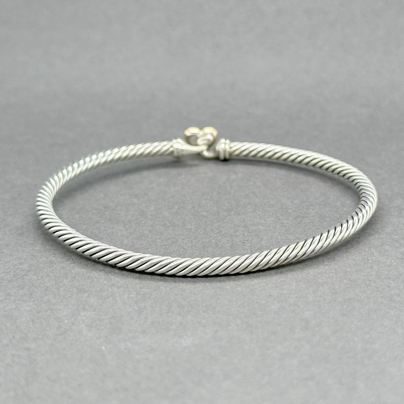 Estate David Yurman SS Classic Cable Heart Station Bracelet