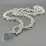 Estate SS Heart Toggle Necklace