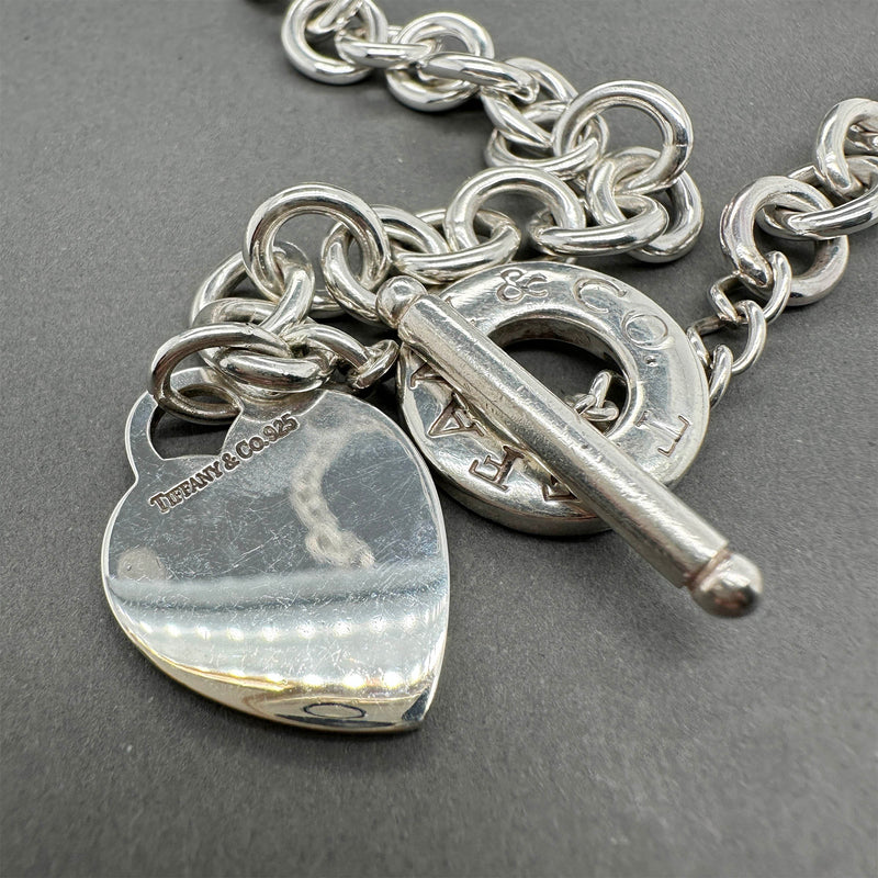 Estate Tiffany & Co. SS Heart Tag Toggle Necklace