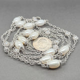 Estate Judith Ripka SS Freshwater Pearl & CZ Station Necklace