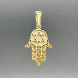 Estate 14K Y Gold Star of David Hamsa Pendant