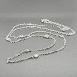 Estate Judith Ripka SS CZ Station 36” Necklace