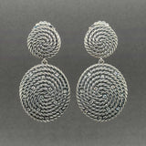 Estate David Yurman SS 0.38ctw Diamond Coil Cable Drop Earrings