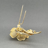 Estate 18K Y Gold 0.45ctw Sapphire & 0.24ctw Diamond Flower Brooch