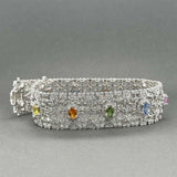 Estate 14K W Gold 5.89ctw Sapphire & 2.49ctw Diamond Bracelet