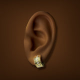 Estate 18K Y Gold 0.41ctw F-G/VS2-SI1 Diamond Huggie Earrings