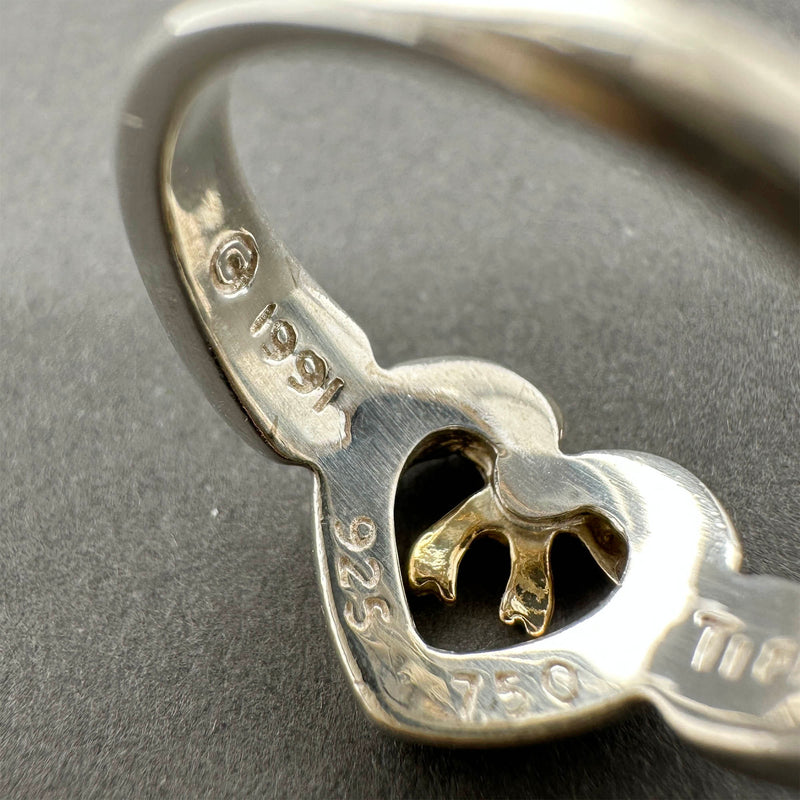 Estate Tiffany & Co. SS 18 Heart Bow Ring