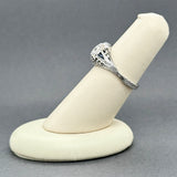 Estate Art Deco 18K W Gold 0.39ctw Diamond & 0.16ctw Sapphire Ring