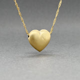 Estate 14K Y Gold Puffed Sparkling Heart Pendant
