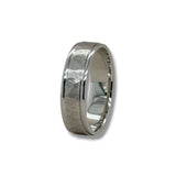 14K W Gold 6mm Hammered Brushed Carved Band 10