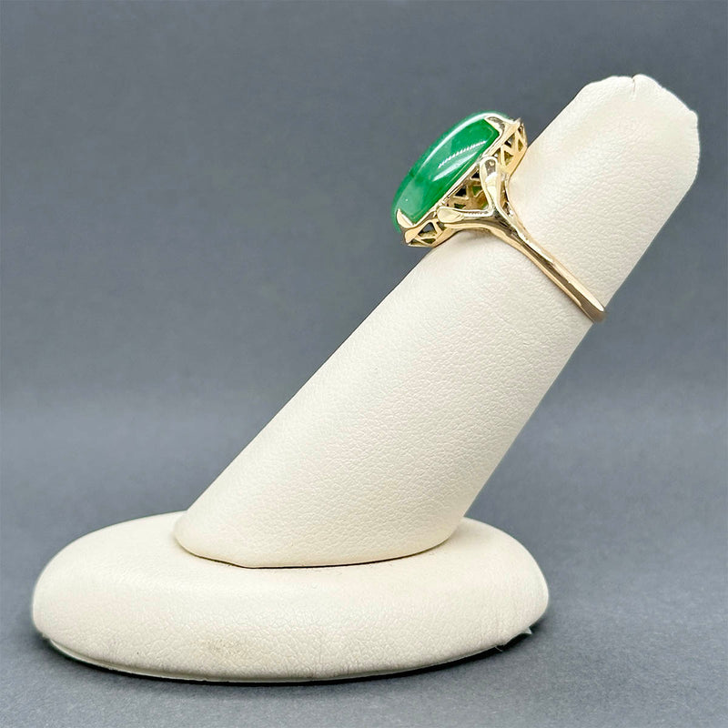 Estate 14K Y Gold 5.17ct Jadeite Cocktail Ring