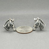 Estate Tiffany & Co. SS Enamel Zebra Head Cufflinks