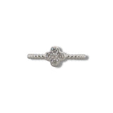 14K W Gold 0.19ctw SI2/G Diamond Diamond Cluster Clover Ring