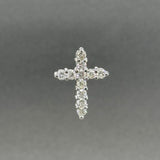Estate 10K W Gold 0.85ctw I-J/SI2-I1 Diamond Cross Pendant