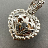 Estate Judith Ripka SS Citrine & CZ Heart Enhancer Pendant