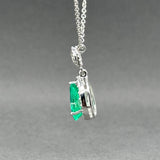 Estate 14K W Gold 1.87ct Emerald & 0.46ctw Diamond Pendant