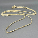 Estate 14K Y Gold 2.01mm 30.5” Rope Chain
