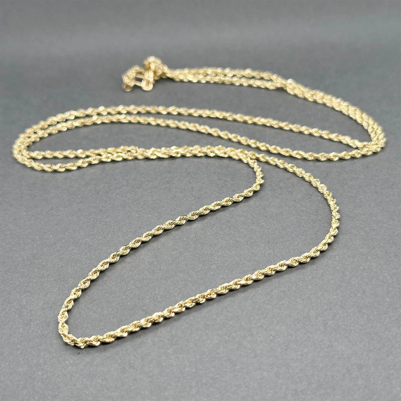 Estate 14K Y Gold 2.01mm 30.5” Rope Chain