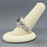 Estate David Yurman SS Albion Praisiolite & Diamond Ring