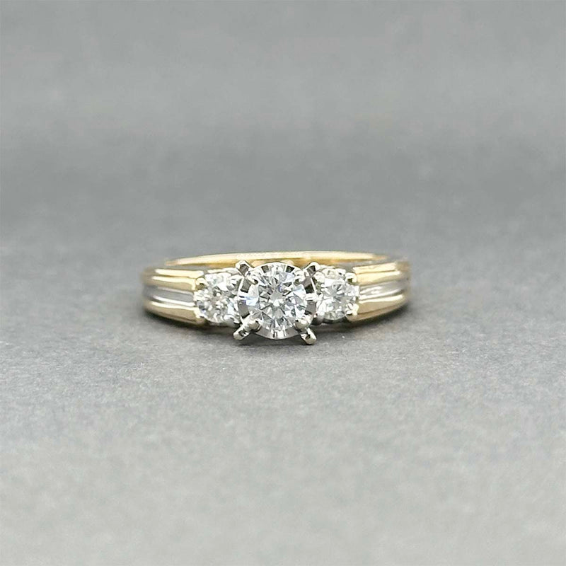 Estate 14K TT Gold 0.54ctw Diamond Eng. Ring