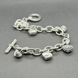 Estate Lagos SS Caviar Hearts Charm Bracelet
