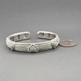 Estate Judith Ripka SS CZ Triple Heart Cuff Bracelet