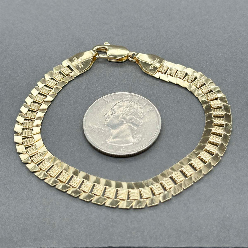 Estate 18K Y Gold Fancy Link Bracelet