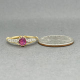 Estate 18K Y Gold 0.38ct Ruby & 0.05ctw Diamond Ring