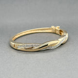 Estate 14K Y Gold 0.77ctw G/VS2-SI1 Diamond Twisted Bangle Bracelet