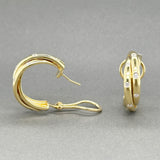 Estate 18K Y Gold 0.48ctw F-G/VS2-SI1 Diamond Hoop Earrings
