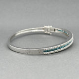 Estate 14K W Gold 2.39ctw Blue-I-J/VS2-I1 Diamond Bangle Bracelet