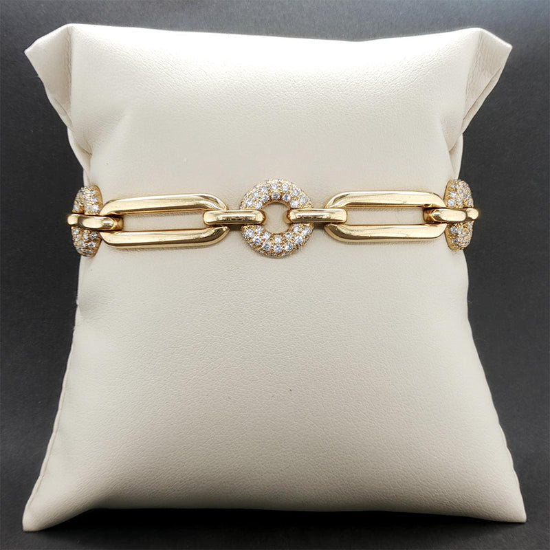 Estate Movado 18K Y Gold 1.54ctw Diamond Bracelet