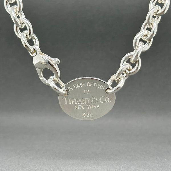 Estate Tiffany & Co. SS Oval Please Return To Necklace