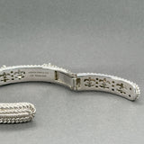 Estate Judith Ripka SS CZ Heart Cuff Bracelet