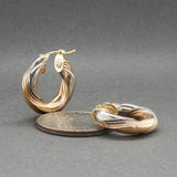 Estate 14K TT Gold 20.10mm Huggie Earrings