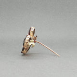 Estate Retro 14K R Gold 8.71 Garnet Clover Brooch
