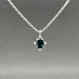 Estate 14K W Gold 0.63ct Sapphire & 0.03ctw Diamond Pendant