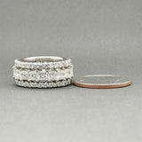 Estate 18K W Gold 8.11ctw G-H/SI1-I1 Diamond Triple Row Eternity Ring