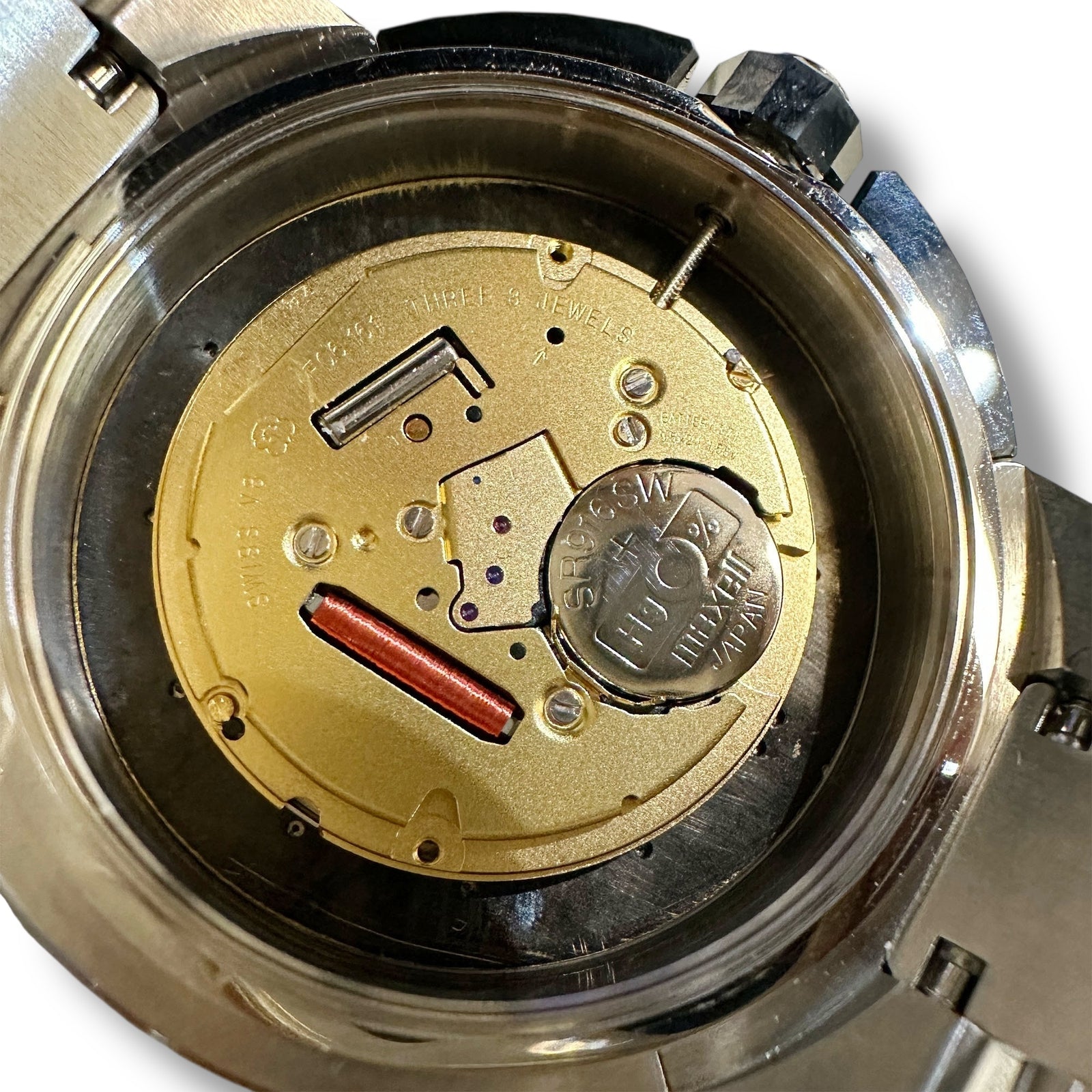 スワロフスキー　3点 Men's Swarovski Piazza Grande Black Stainless Steel Quartz Watch