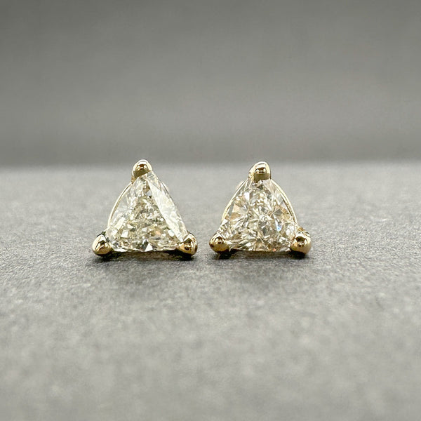 Estate 14K Y Gold 0.27ctw I-J/VS2-SI1 Trillion Diamond Stud Earrings