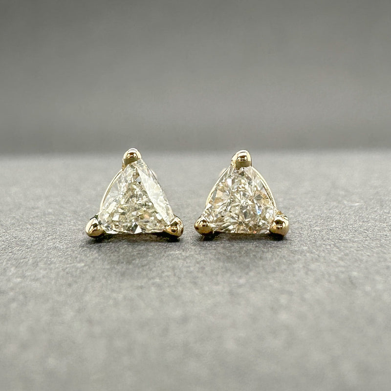 Estate 14K Y Gold 0.27ctw I-J/VS2-SI1 Trillion Diamond Stud Earrings