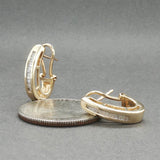 Estate 14K Y Gold 0.26ctw Diamond J Hoop Earrings