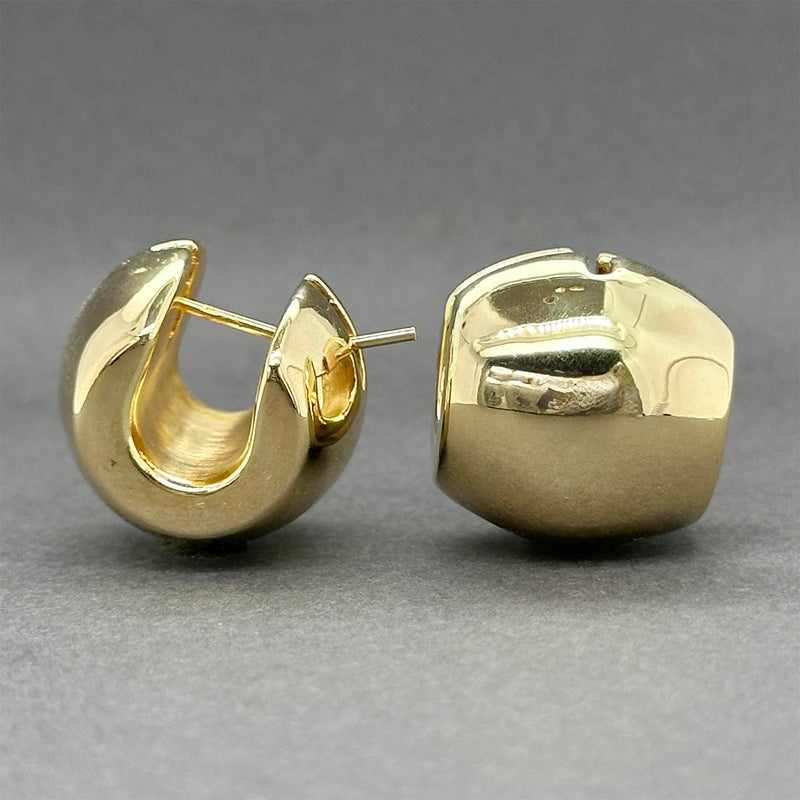 Estate 18K Y Gold 20.77mm Wide Huggie Earrings