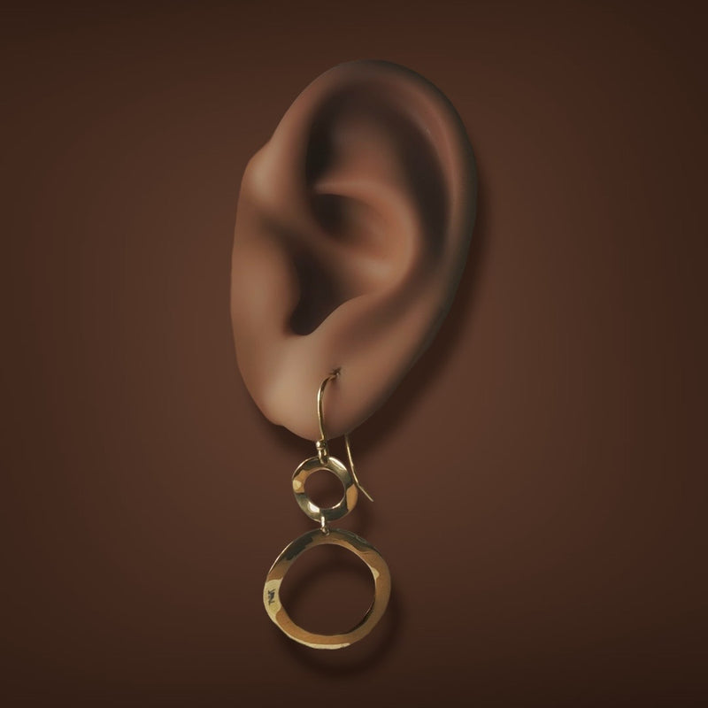 Estate Ippolita 18K Y Gold Mini Snowman Dangle Earrings