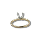 14K Y Gold 0.40ctw G/SI1 3/4 around Diamond Engagement Ring Mounting