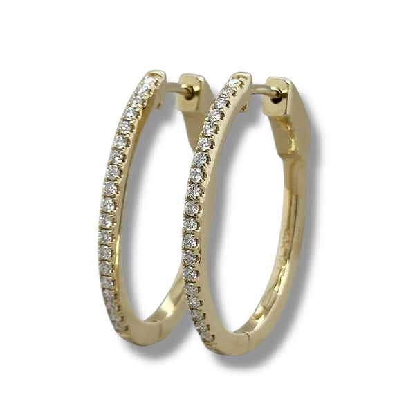 14K Y Gold 0.48ctw Diamond Hoop Earrings